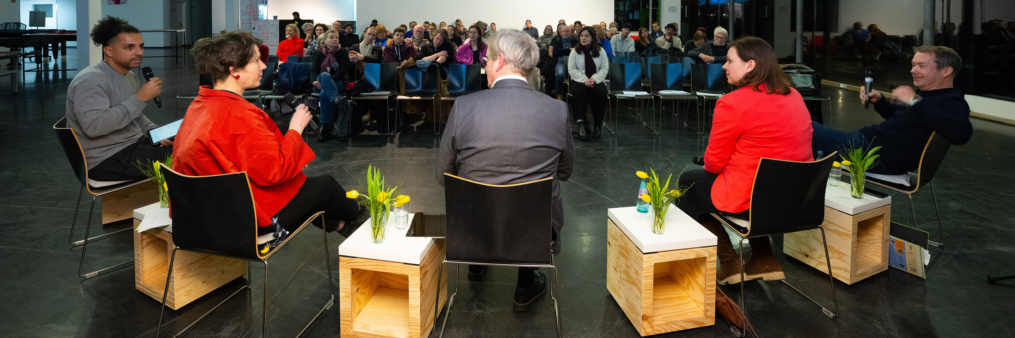 View of the audience from the panellists