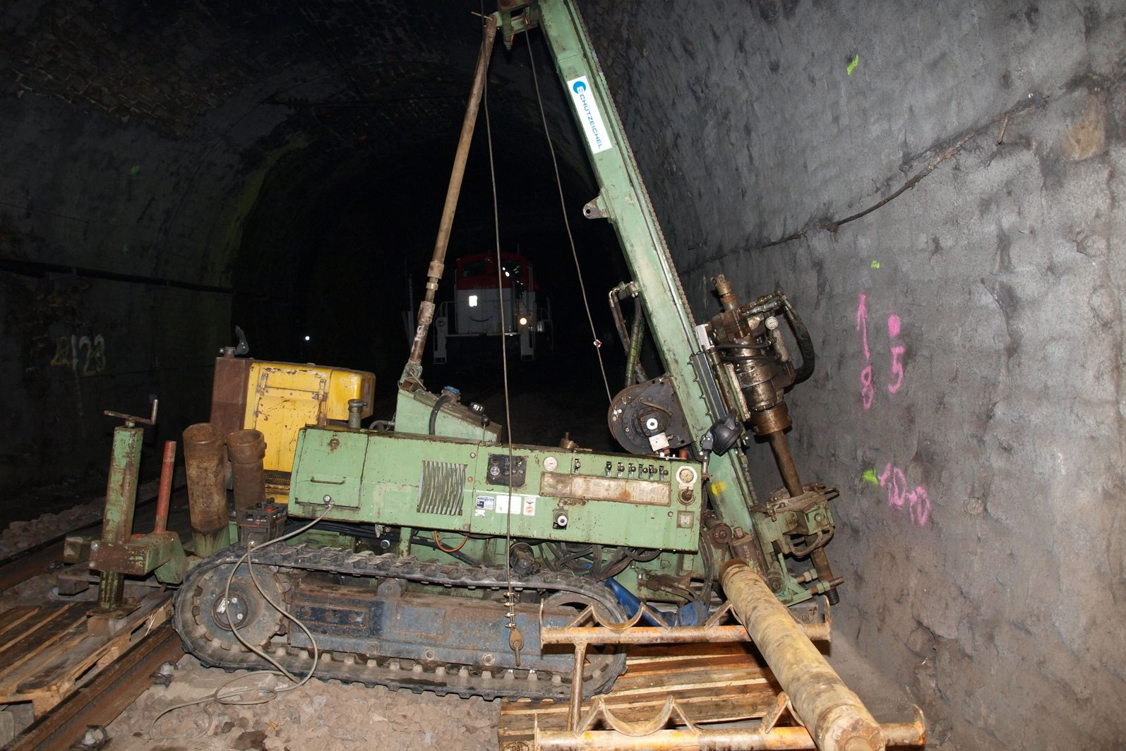 Eine Maschine im Tunnelbau