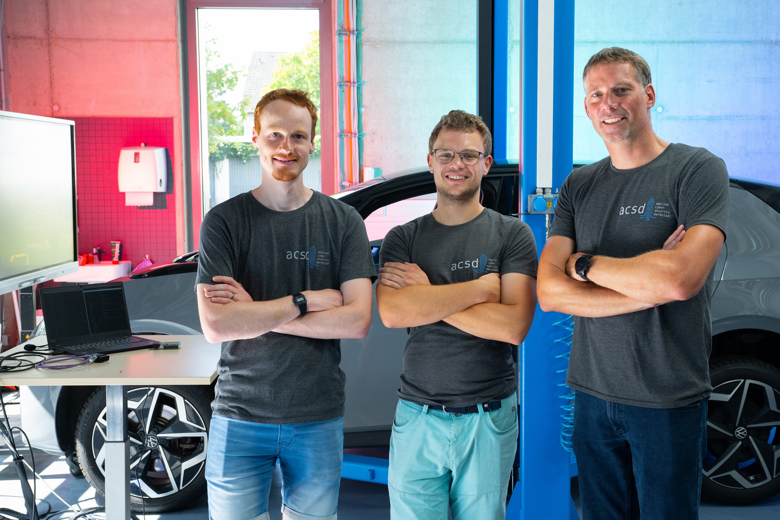 Teamfoto Timm Lauser, Prof. Dr. Christoph Krauß, Jannis Hamborg.