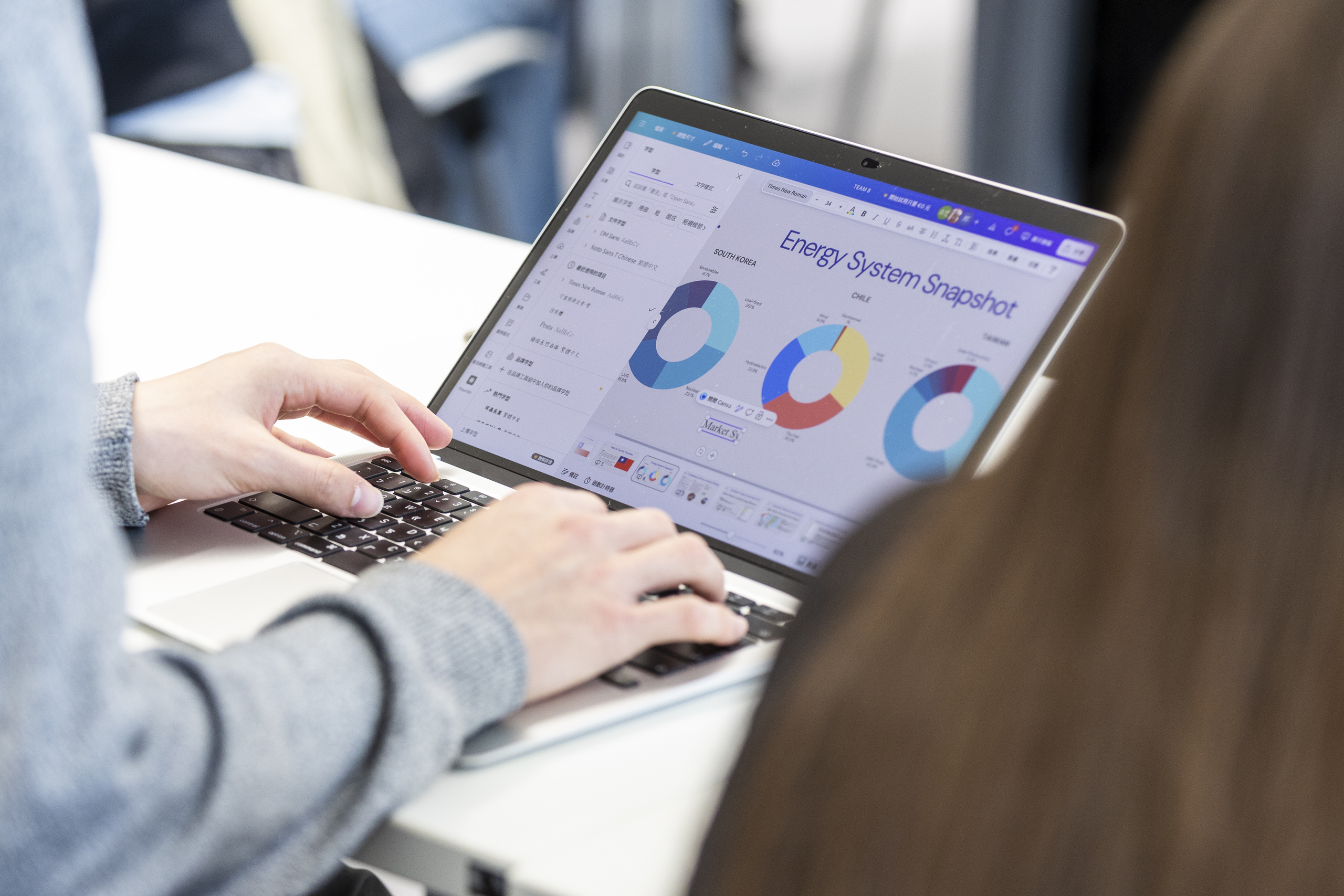 Blick auf einen Laptopbildschirm mit Grafiken