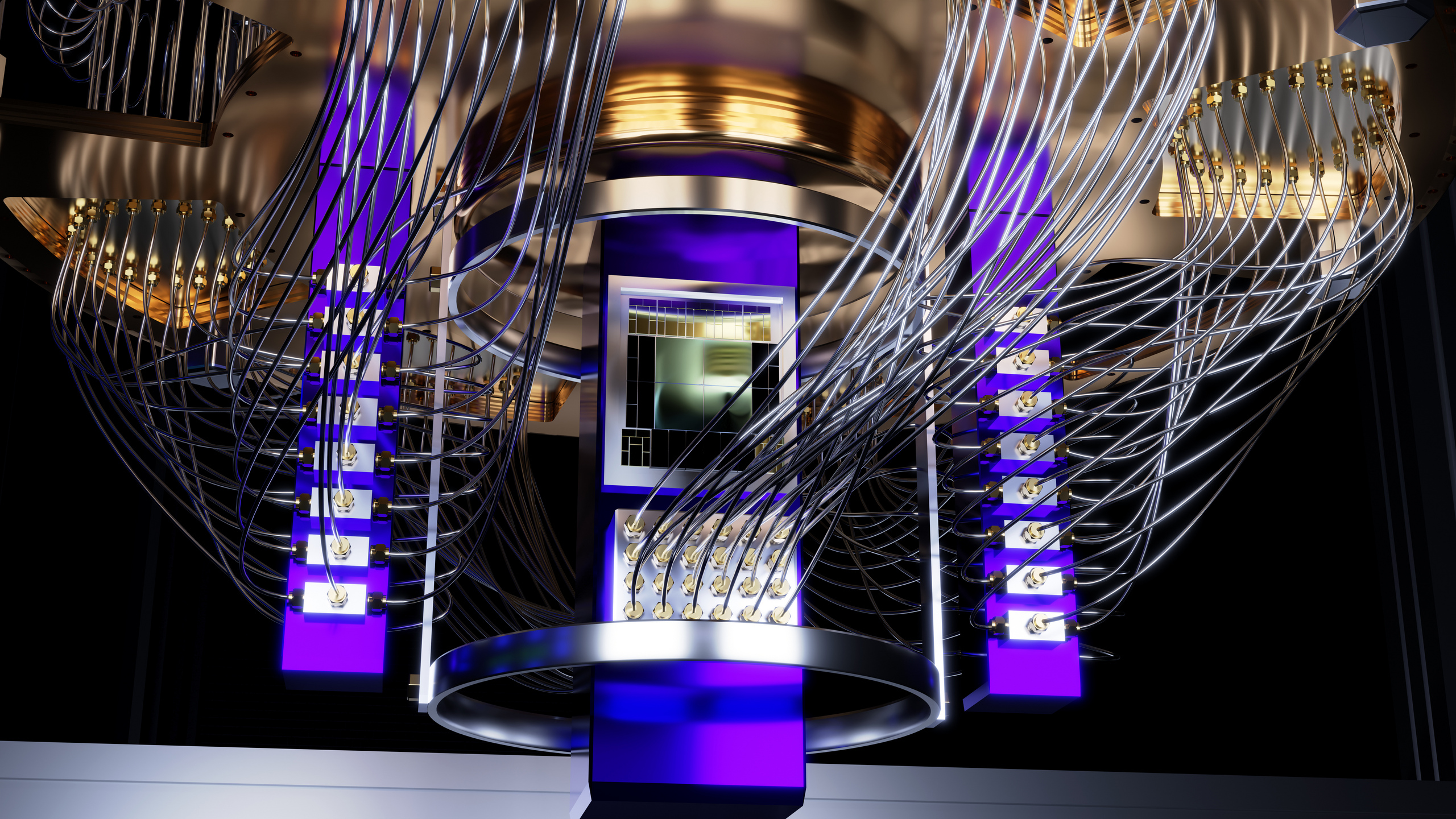 Detailaufnahme eines Quantencomputers