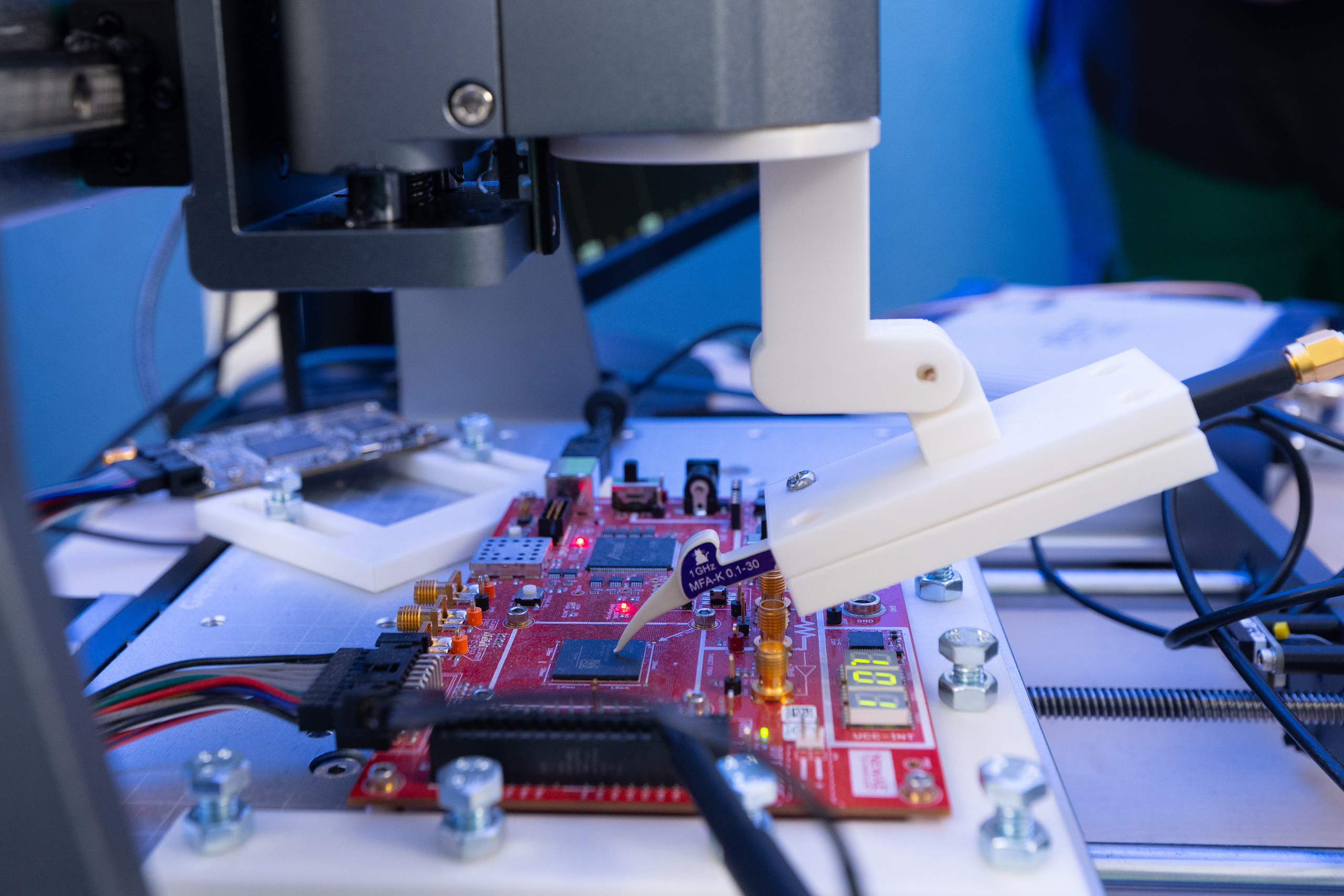 Close-up of an electromagnetic probe 