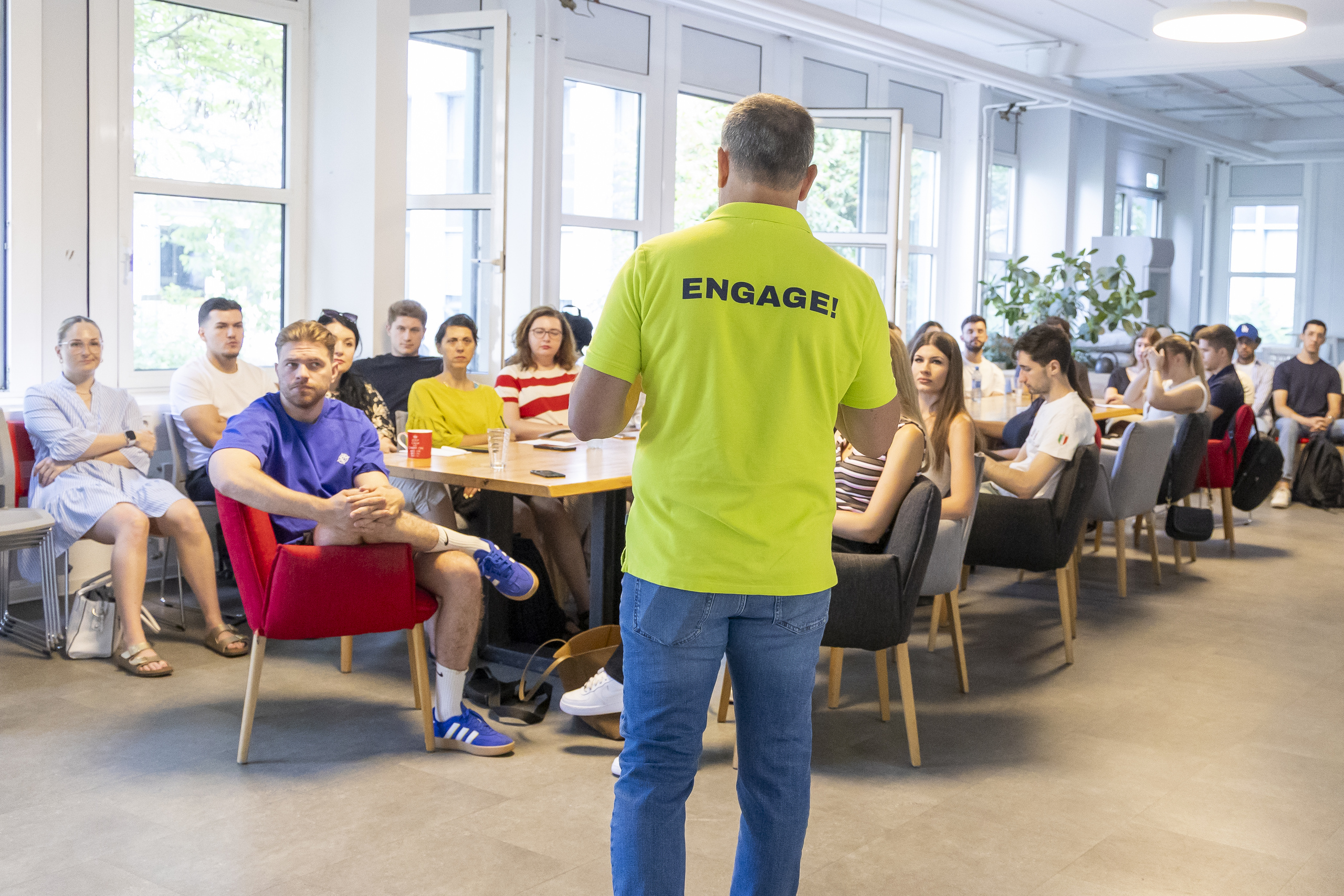 EUT+ group listening to a presentation at HUB31