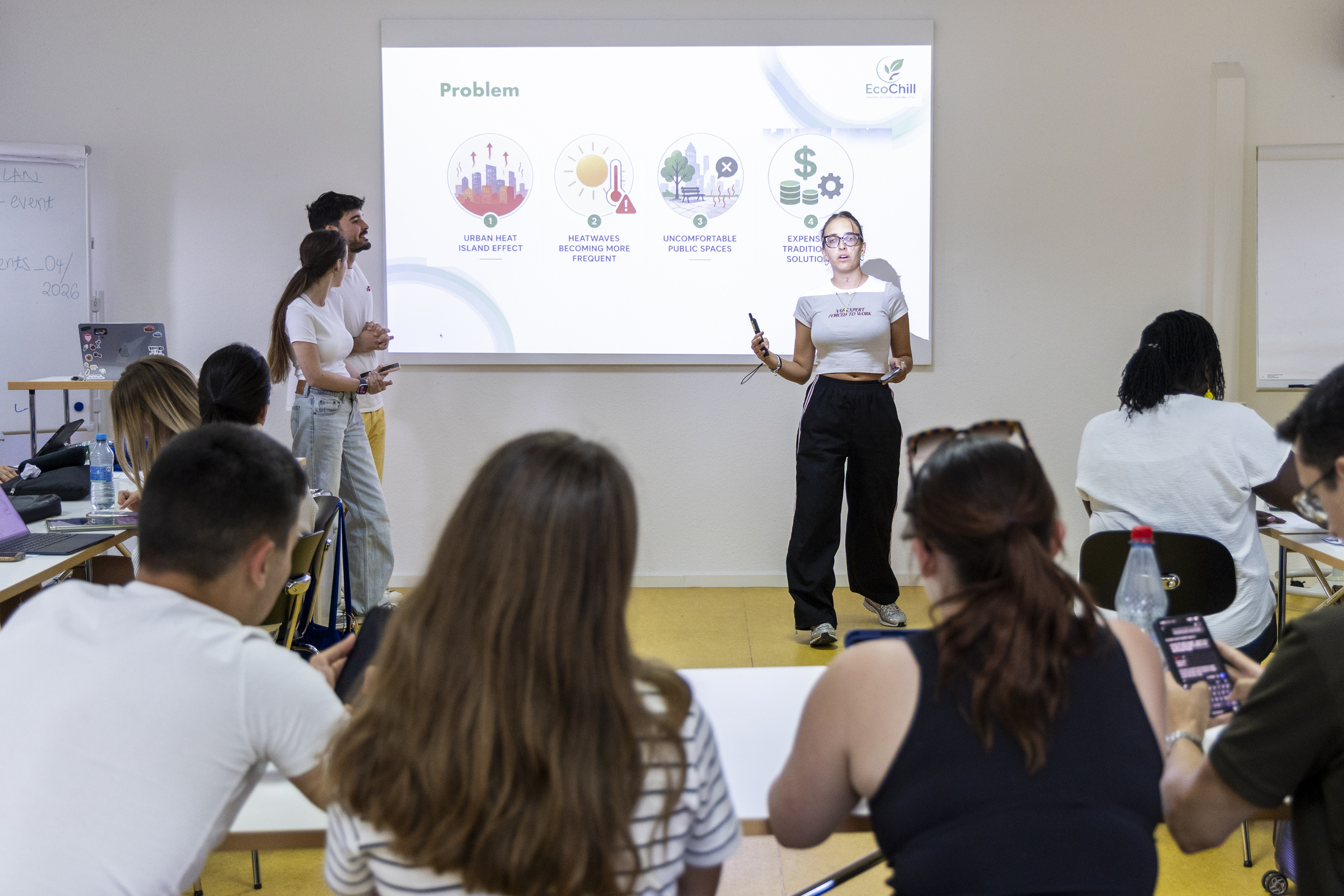 Three students give their presentation 